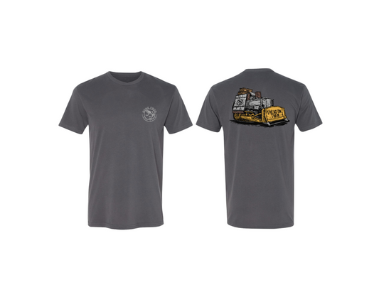 Image of BFGC Killdozer T-Shirt in Grey with Bone Frog Gun Club™ Logo Front left
