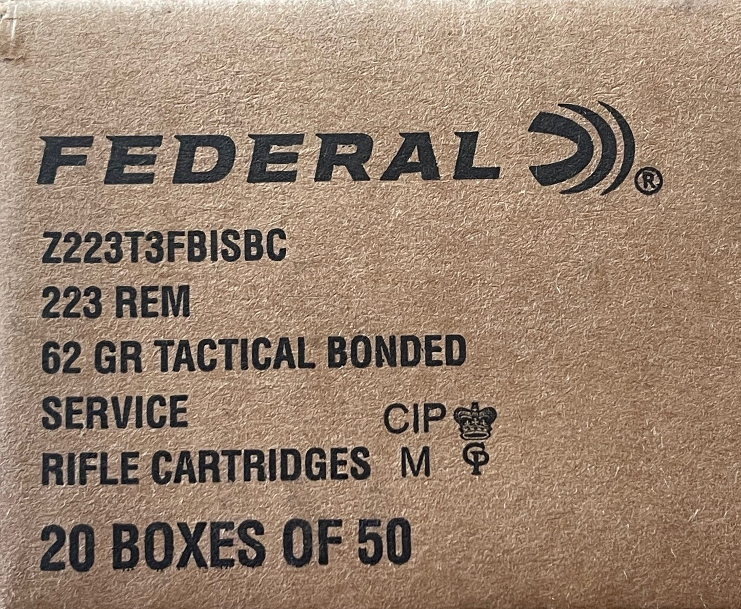 223 REM 62GR Federal Tactical Bonded (Z223T3FBISBC) Service Ammunition