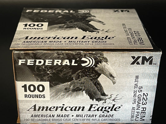 223 REM 55GR FMJ-BT Federal American Eagle (AE223BLX)