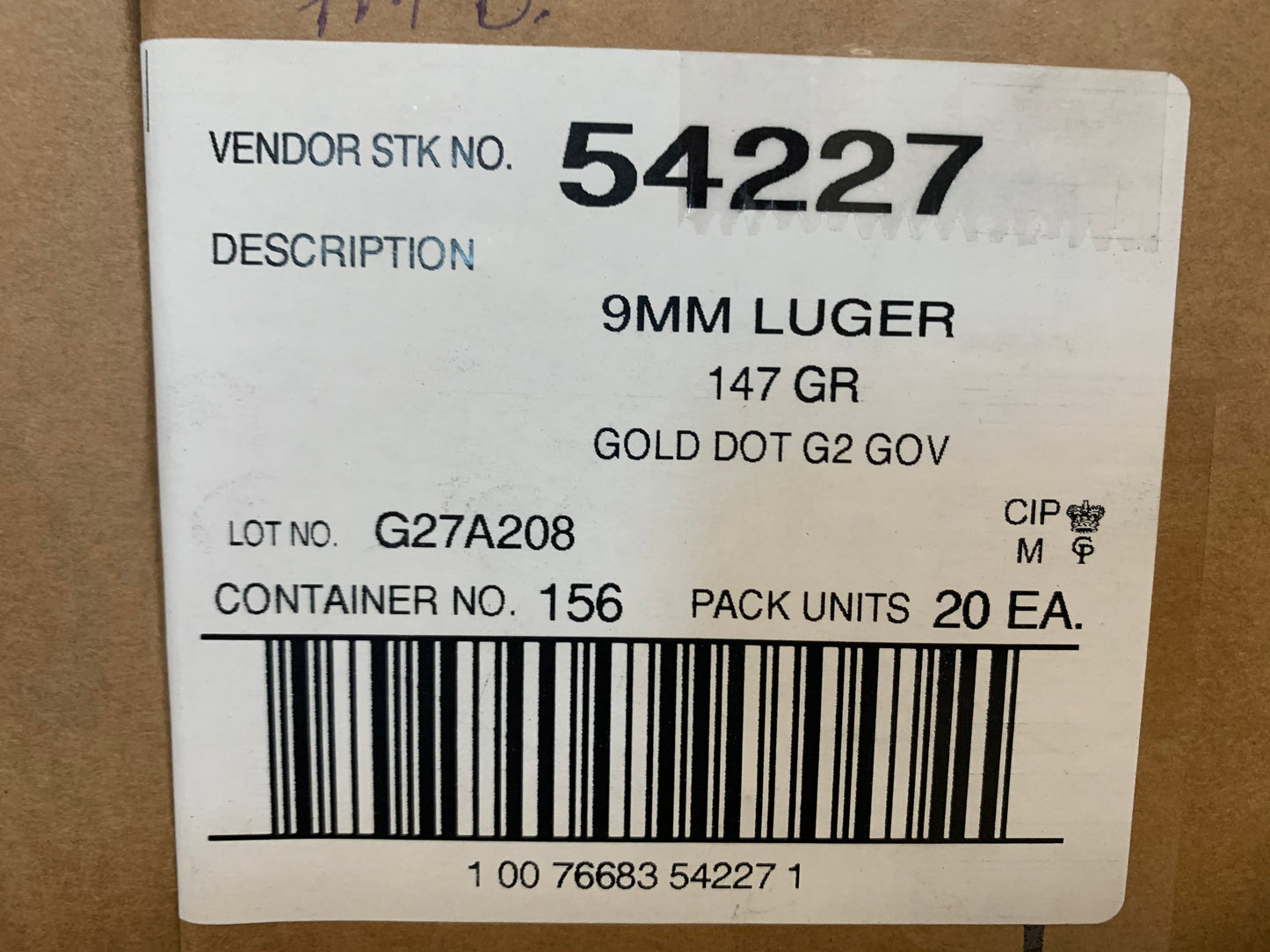 9MM 147GR SPEER Gold Dot G2 (54227)